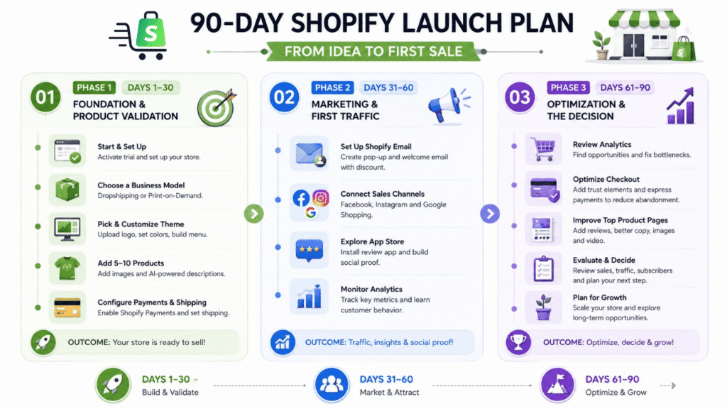 90 day Shopify launch plan