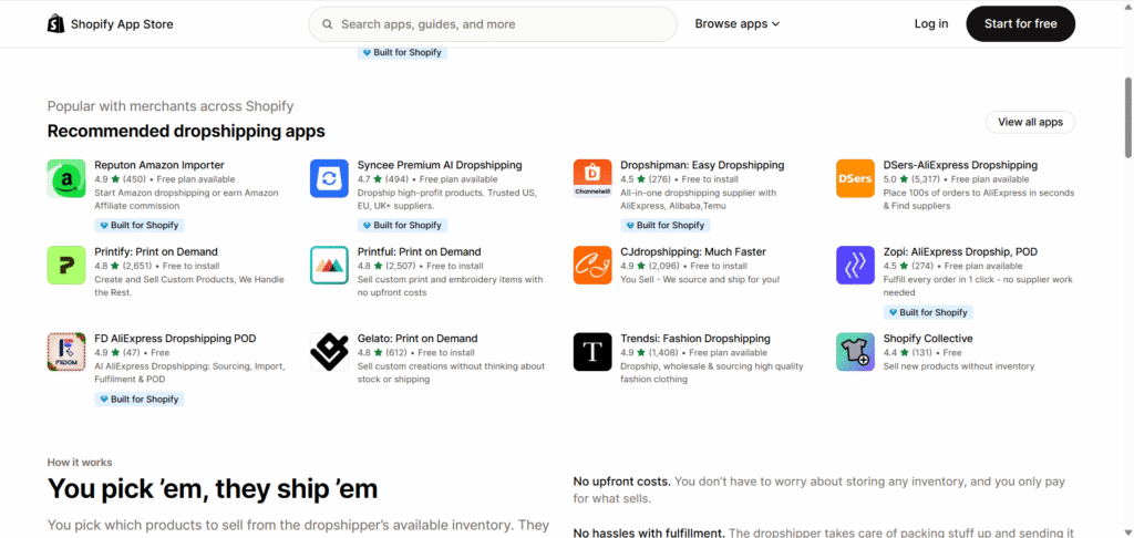 Shopify dropshipping apps