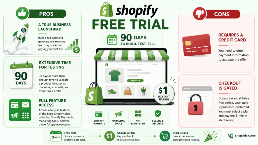 Shopify free trial 90 day on ShopSideK