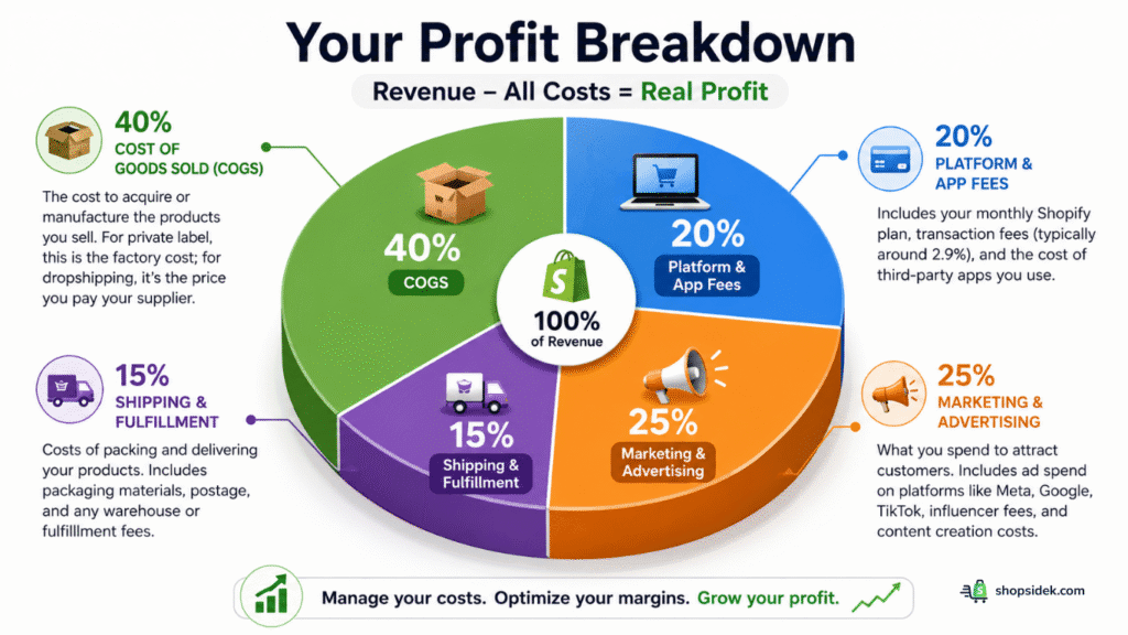 Shopify profit breakdown
