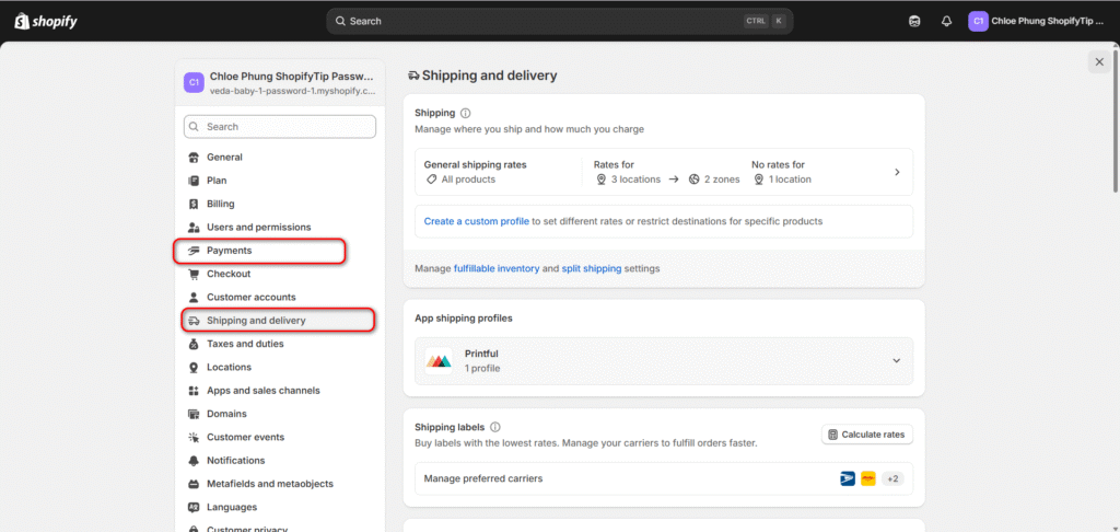 Shopify-shipping-n-payment
