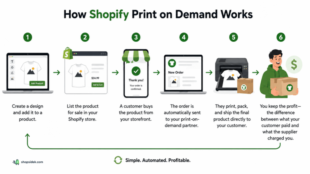 how Shopify print on demand works