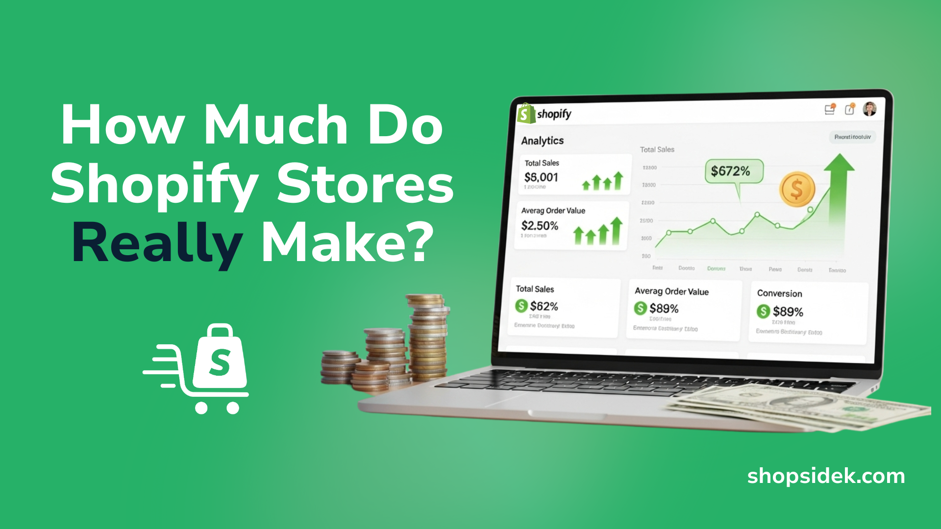 how much does the average shopify store make per month