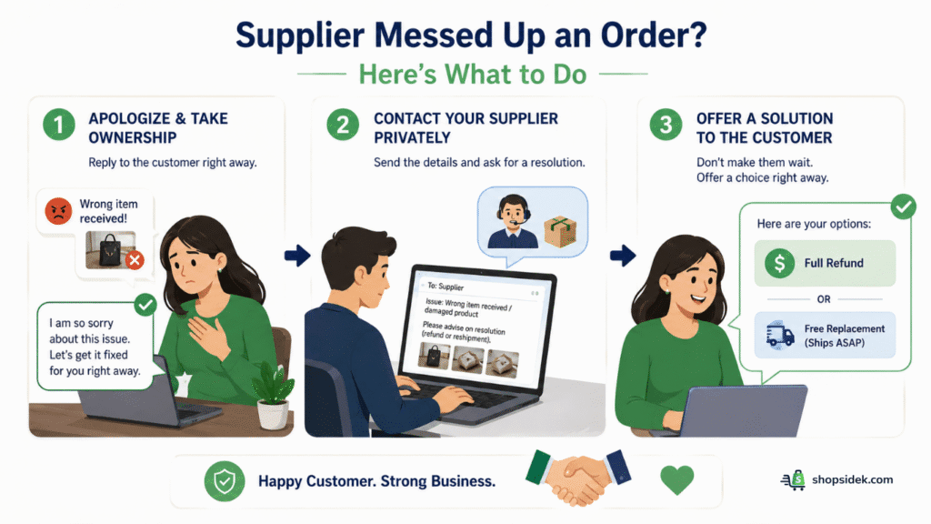 resolve customer complaint