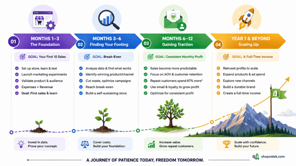 roadmap to make profits on Shopify