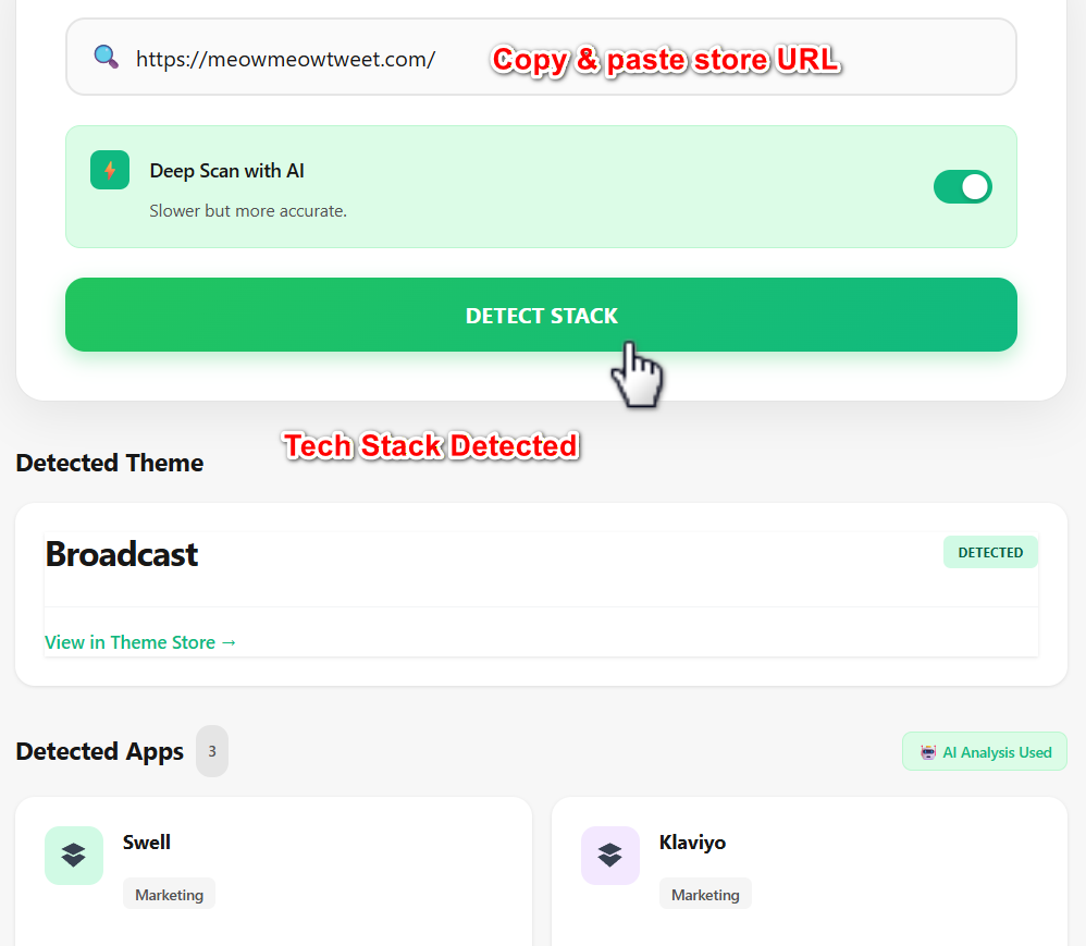 shopify theme and app detector guide use