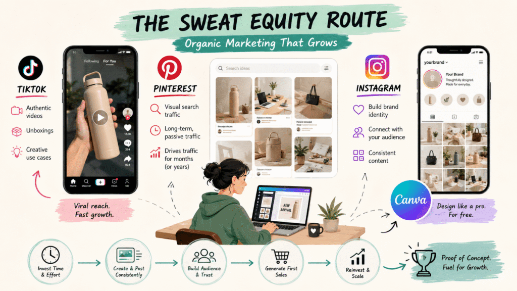 the sweat equity route on how much money do you need to start shopify dropshipping