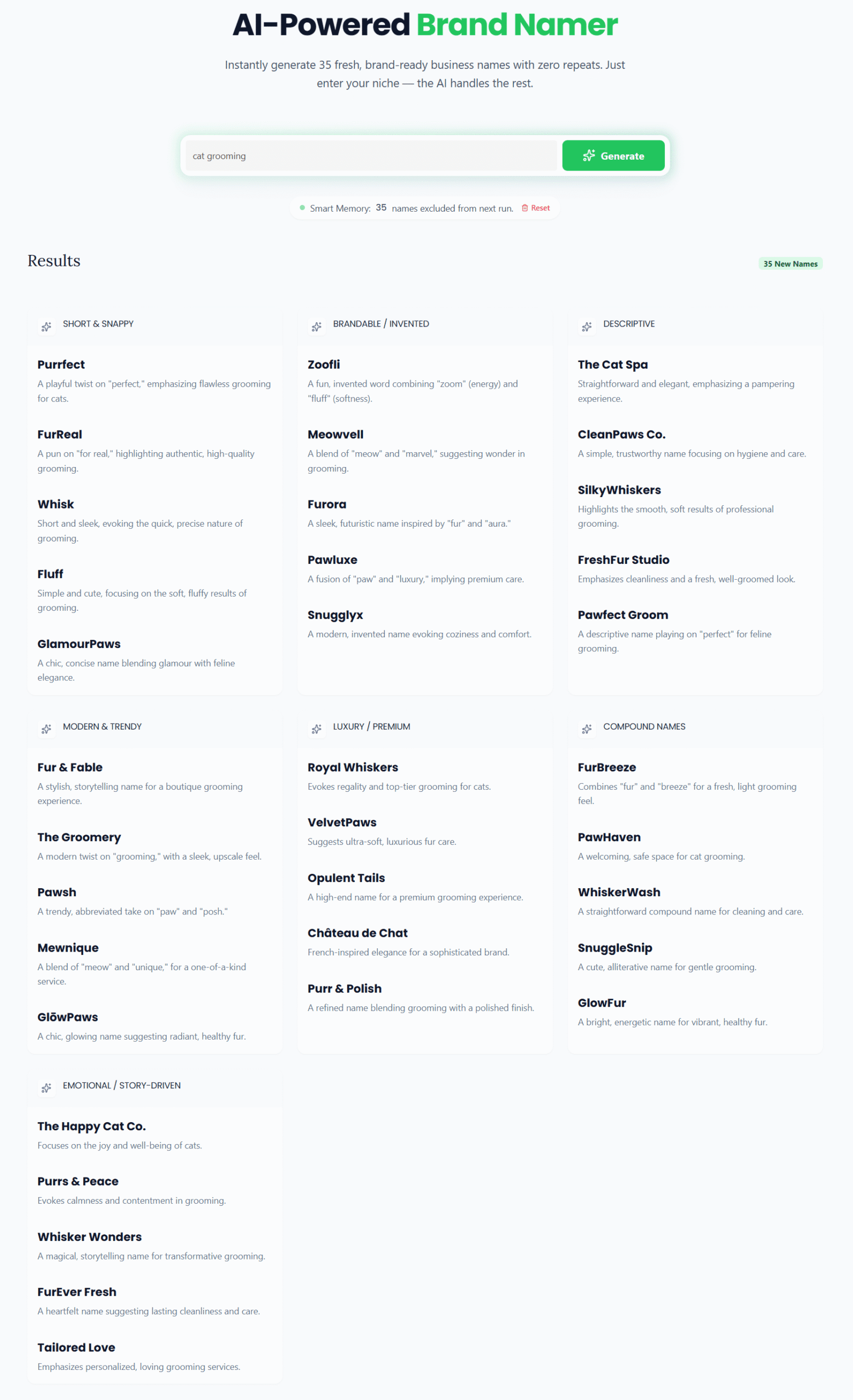 Shopify business name generator demo