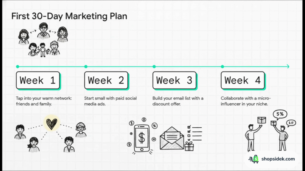 Week-by-Week Marketing Playbook for Your First Sales