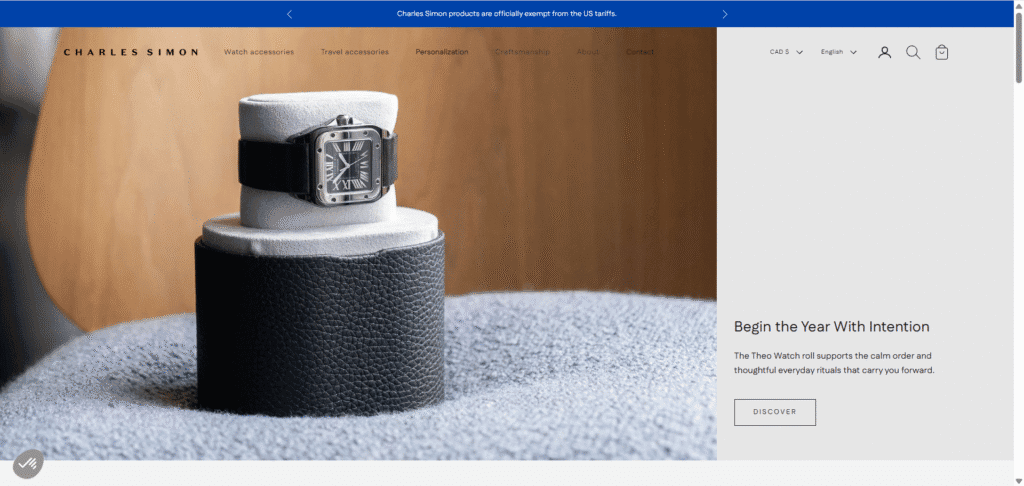 Charles Simon Prestige Shopify Store Example