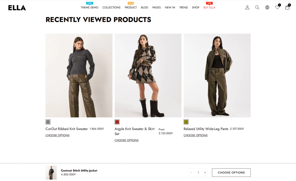 Ella theme recently viewed products