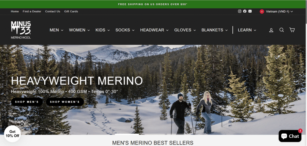 Minus33 using Impulse theme