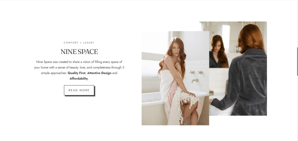 Nine Space Ella theme homepage