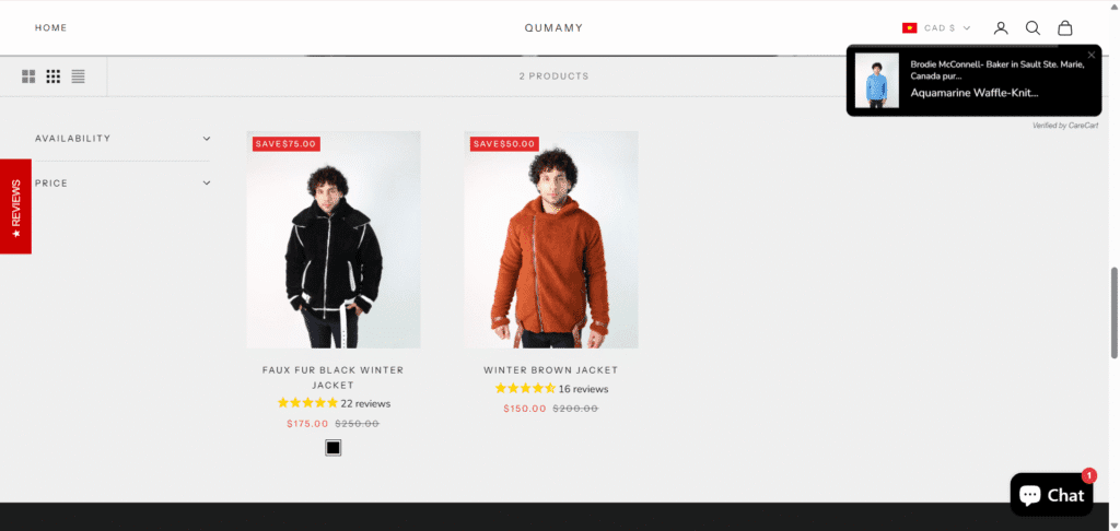Quamamy Prestige Shopify Store Example