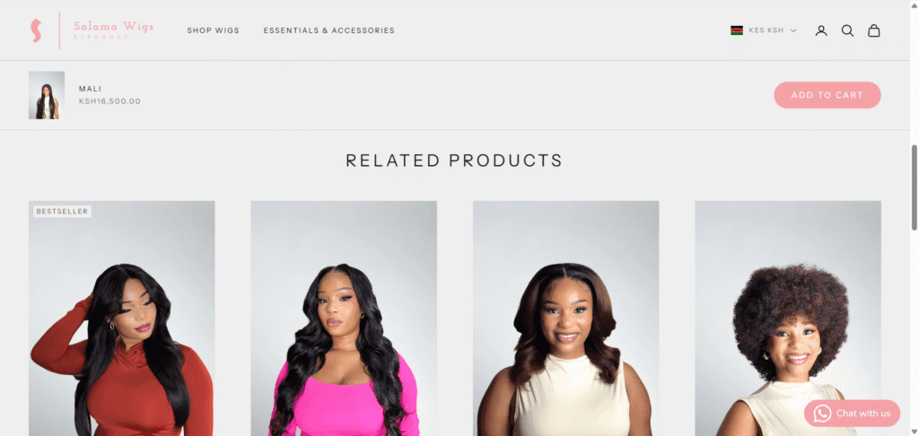 Salama Wigs Prestige Shopify Store Example