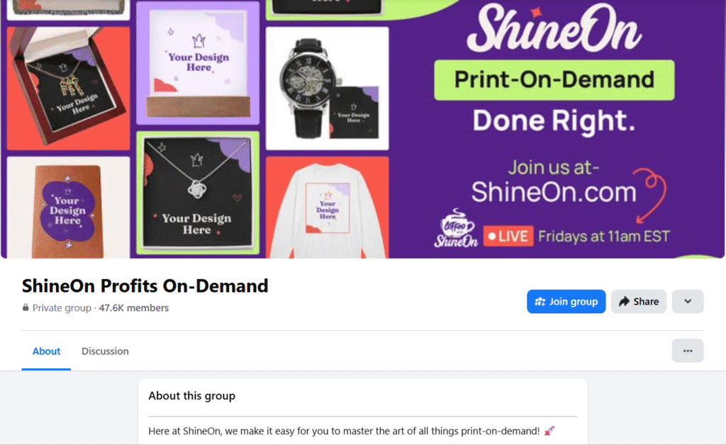 ShineOn Profits On-Demand FB Group