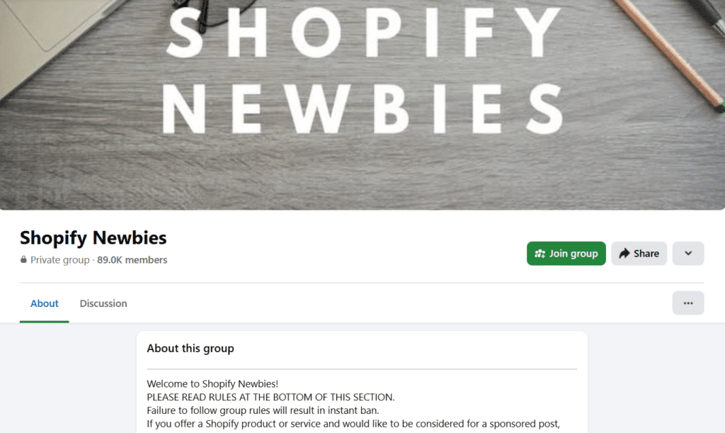 Shopify Newbies_Shopify Facebook Group