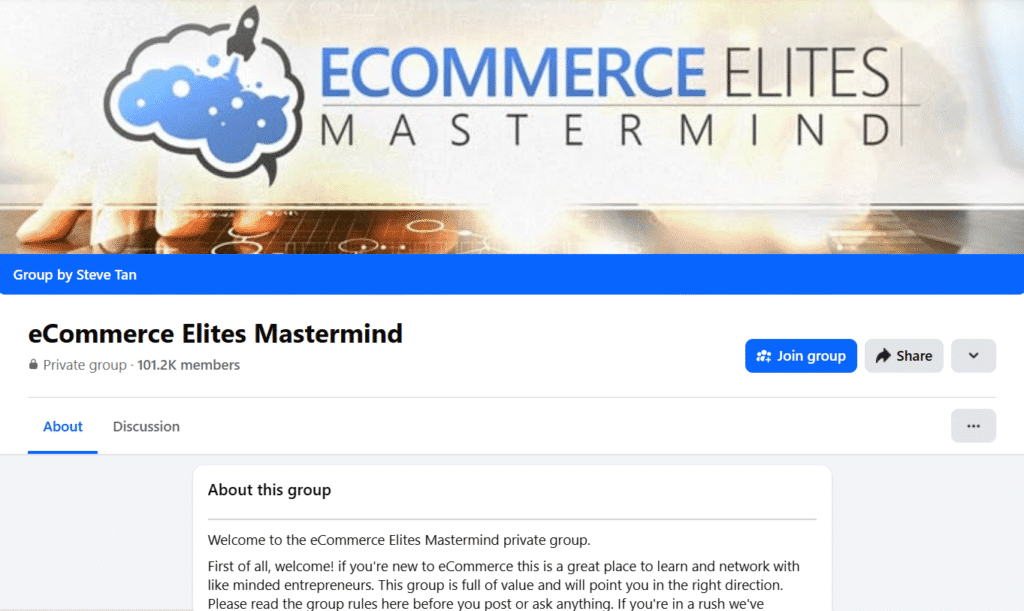 eCommerce Elites Mastermind_Shopify Facebook Group