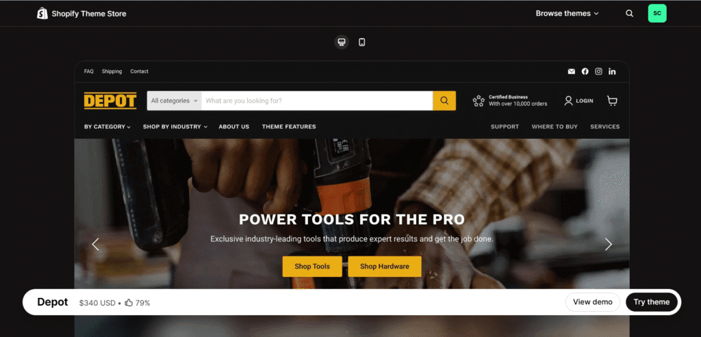 Empire Depot shopify theme