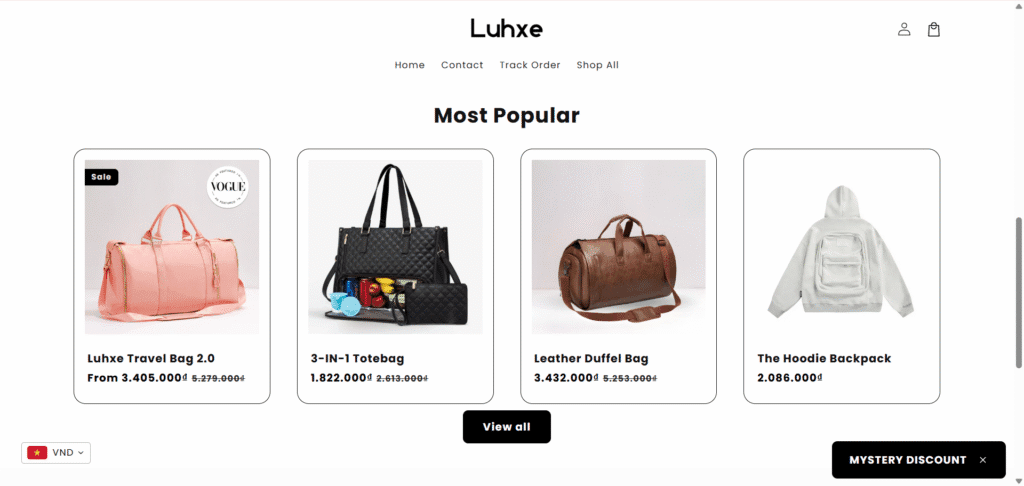 Luhxe product grid