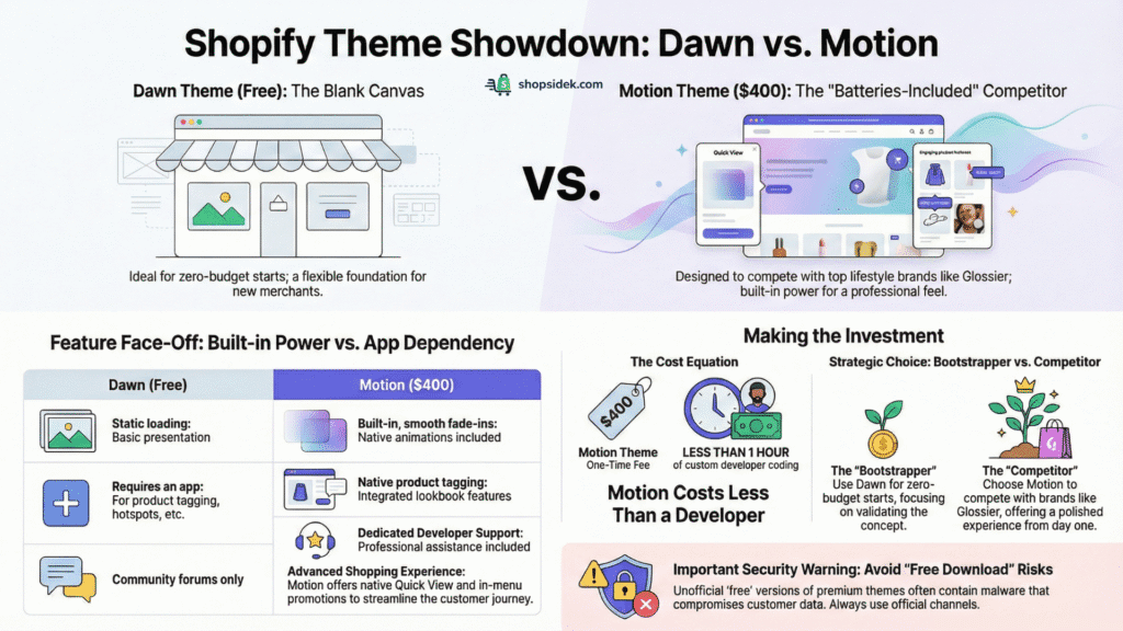 Shopify Dawn vs Motion