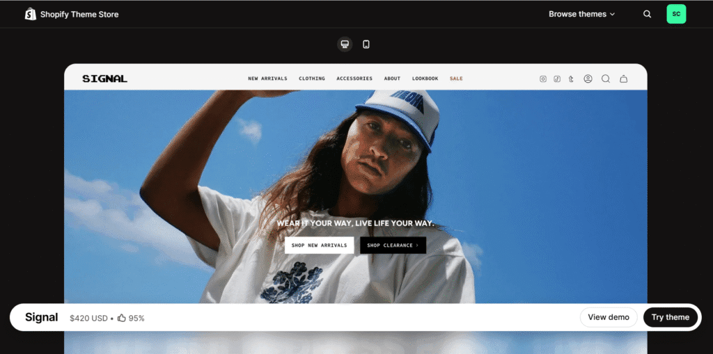 Signal Broadcast theme shopify demo