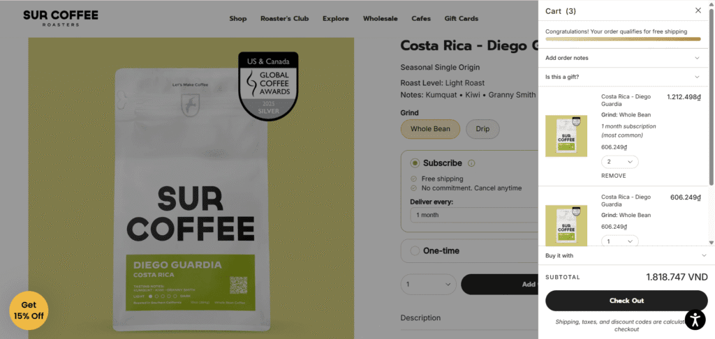 Surcoffee slideout cart