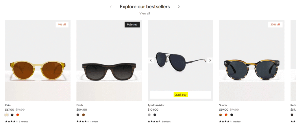 Symmetry theme quick buy