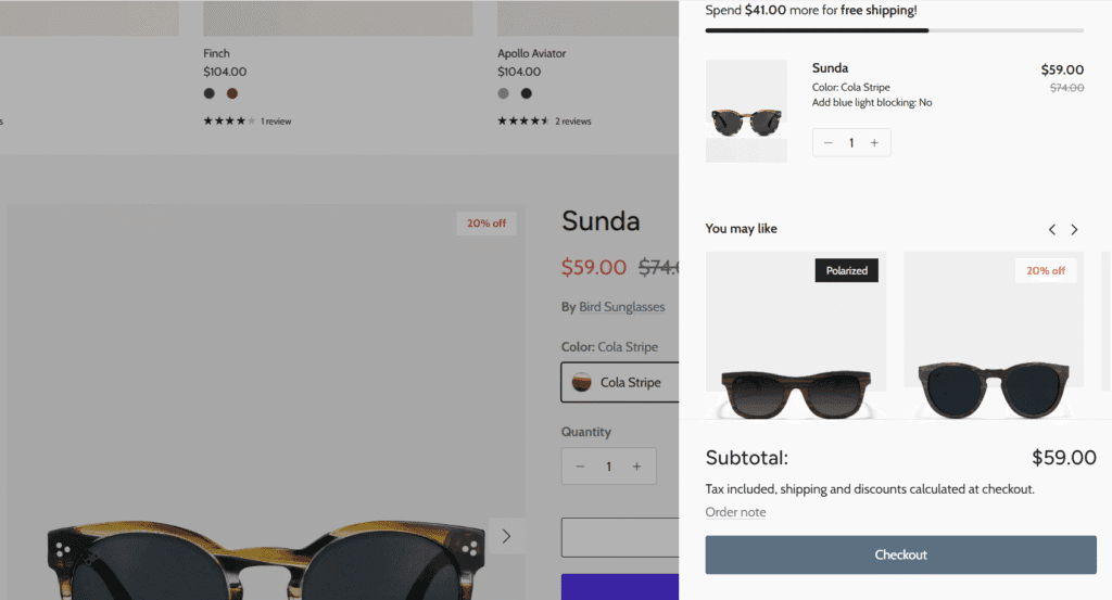 Symmetry theme upsell cart