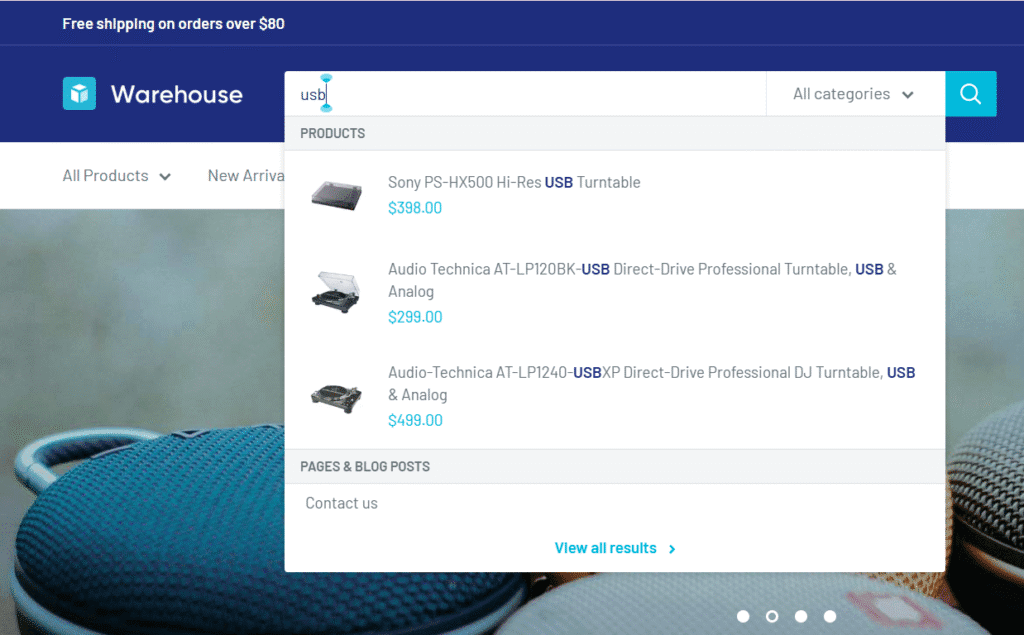 warehouse predictive search