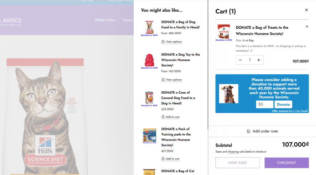 Animal Antics mini cart slider