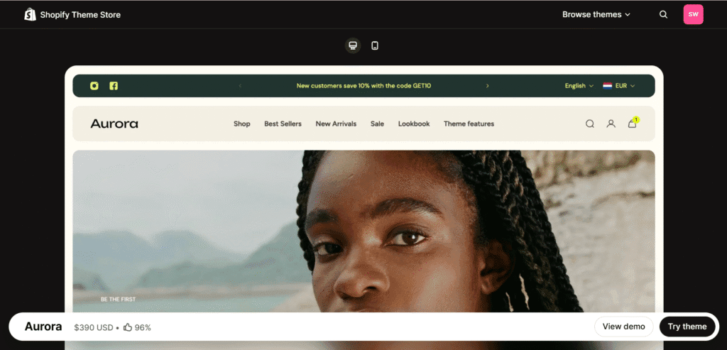 Aurora single product shopify theme