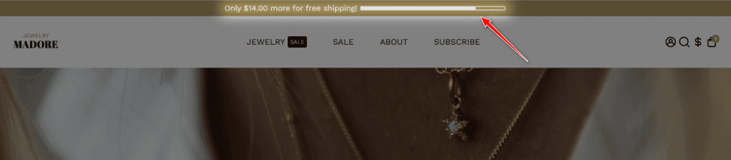 Booster free shipping goal bar