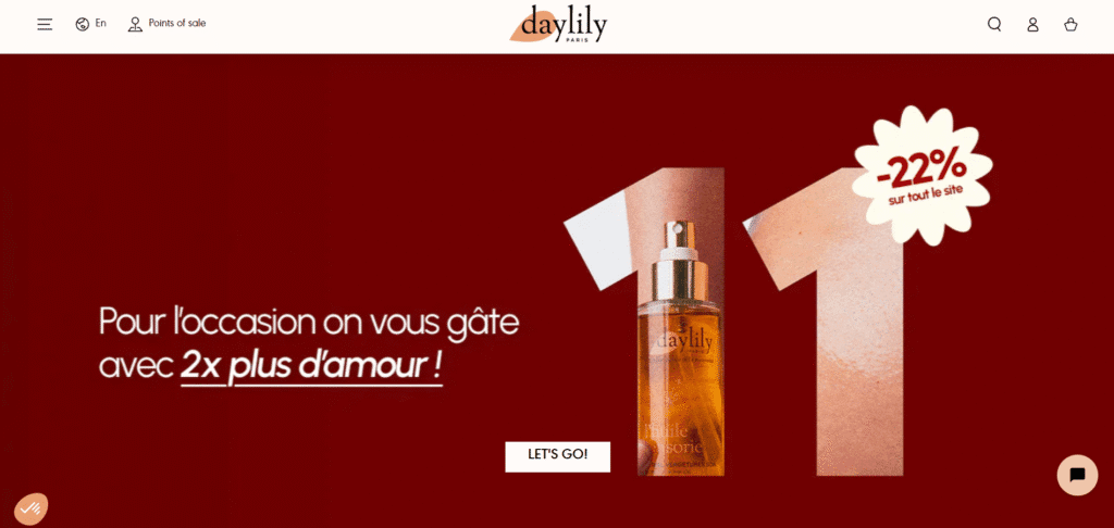 Daylily Paris using be yours theme shopify