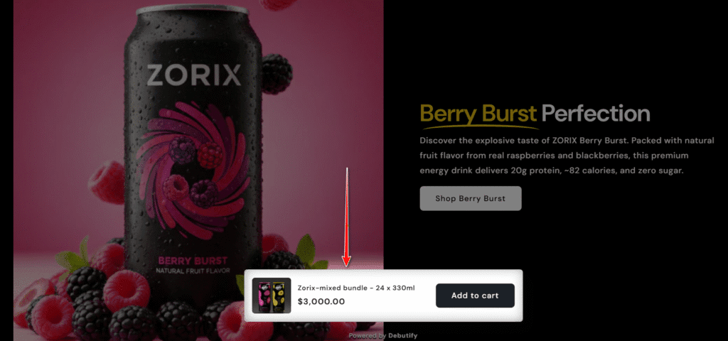 Debutify theme sticky add to cart