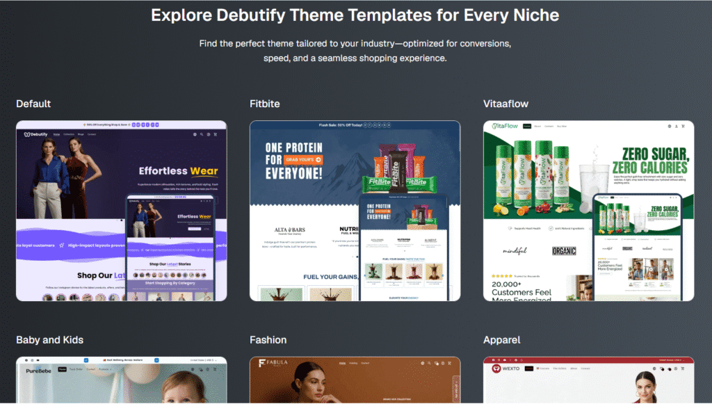 Debutify theme templates