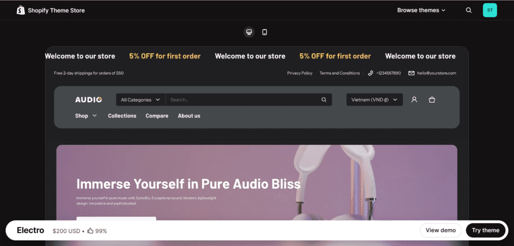 Electro Shopify theme