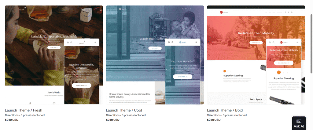 Launch single product shopify theme