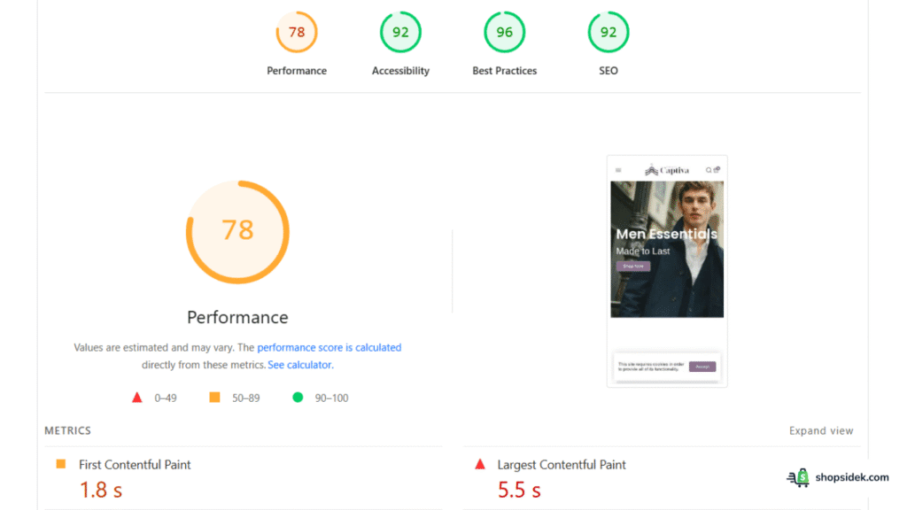 Mobile Booster Theme Google PageSpeed Insights