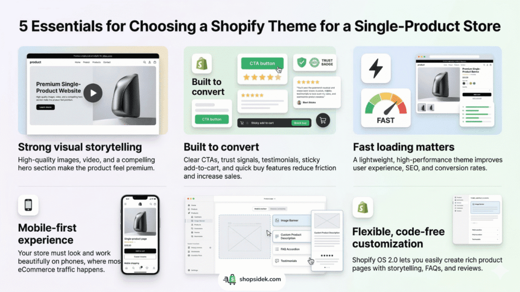 What to Look For in a Single Product Shopify Theme