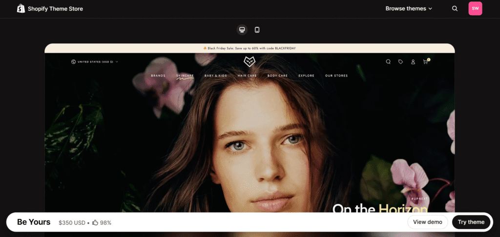 be yours shopify theme demo