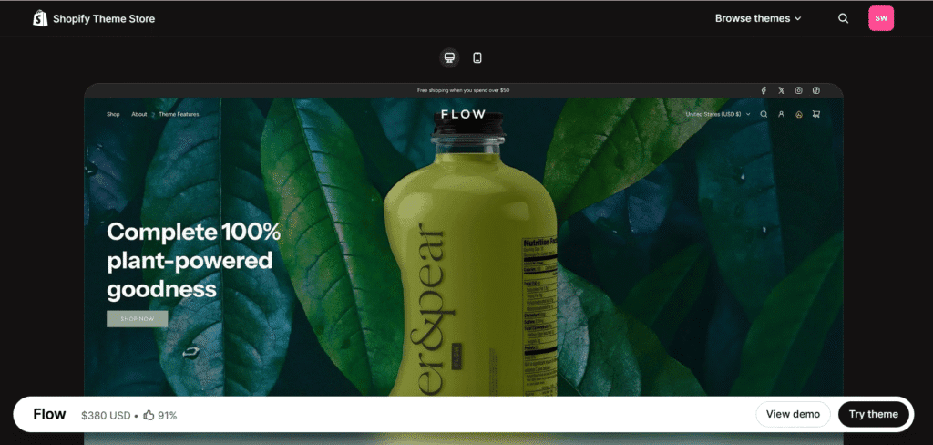flow shopify theme demo