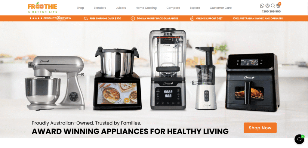 froothie homepage banner