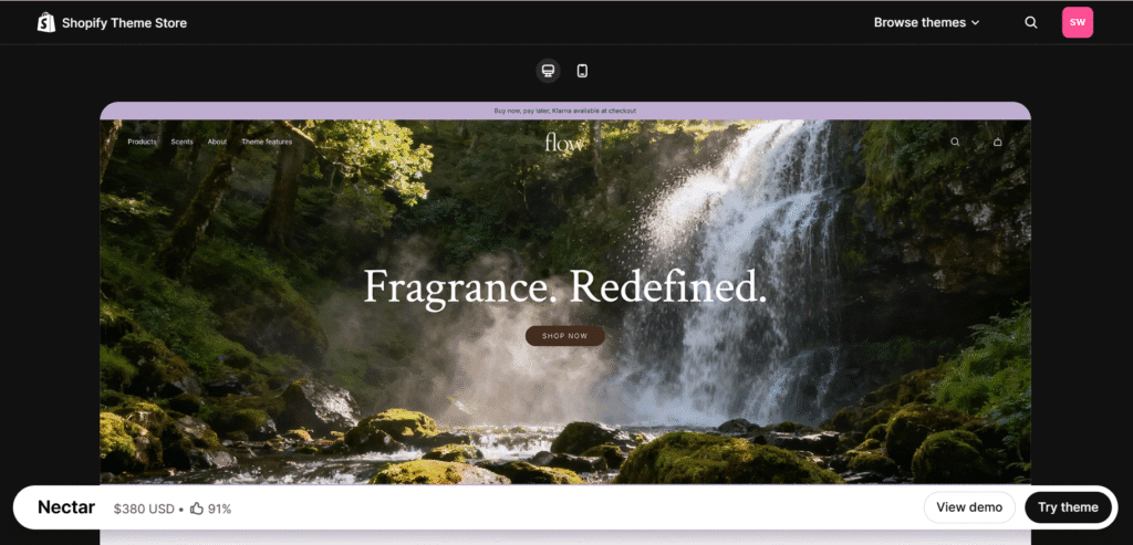 nectar shopify flow theme demo