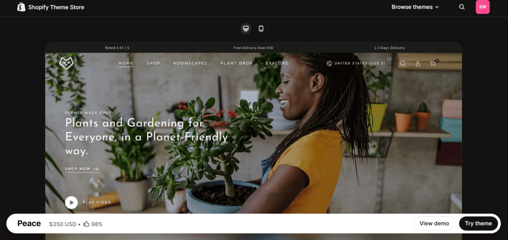 peace be yours shopify theme demo