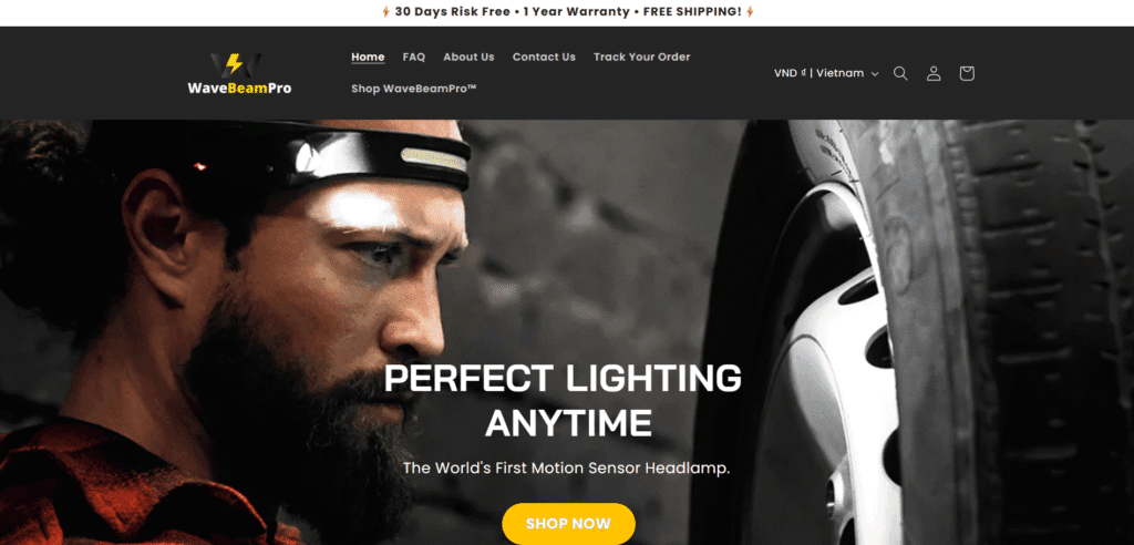 shopify one product theme wavebeampro