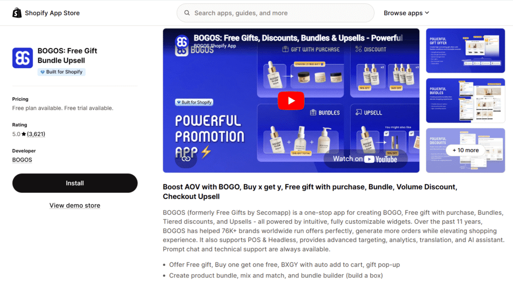 BOGOS Free Gift Bundle Upsell