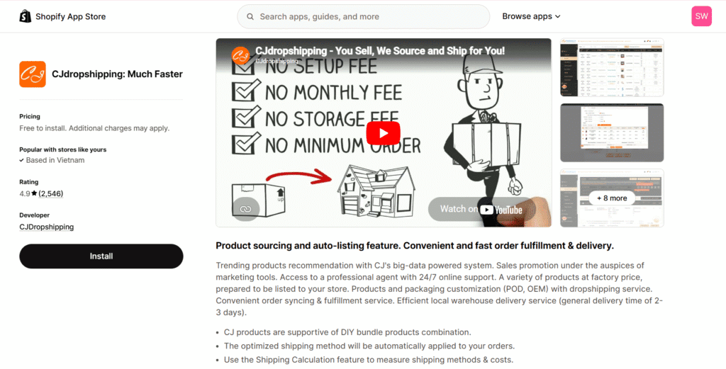 CJdropshipping shopify app