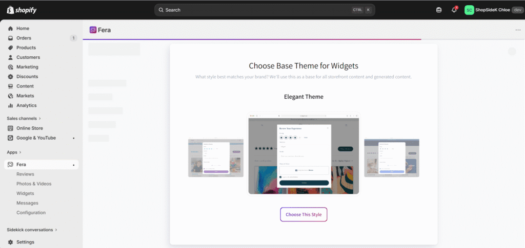 Fera review widget style