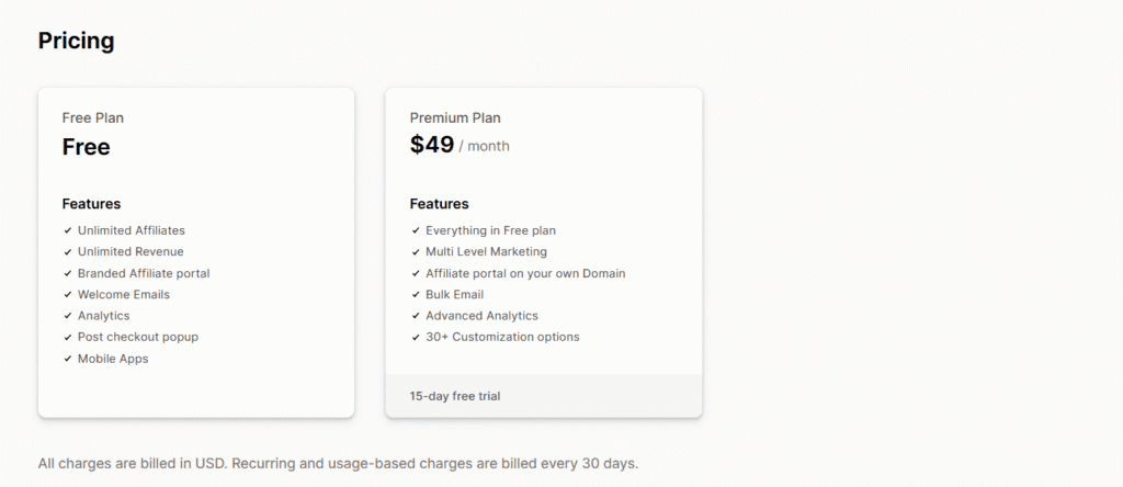 GOAFFPRO pricing plan